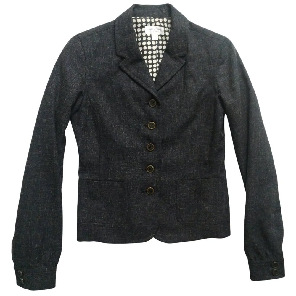 Isaac Mizrahi For Target Women's Dark Gray Button Blazer Suit Jacket Size 2